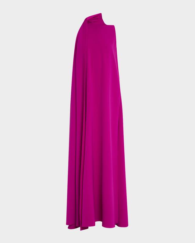 Henna Draped Turtleneck Trapeze Gown